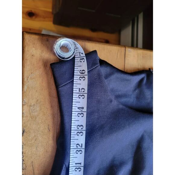 LandsEnd Slveless Ponte SheathDress Sz 12Tall Black Stretch Quiet Luxury Minimal - Picture 8 of 9